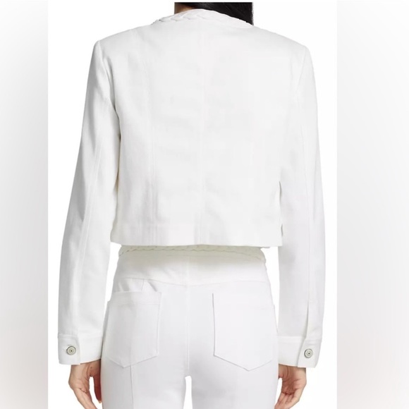 🆕 Cinq à Sept Ayala Braided Stretch Denim Crop Jacket - Picture 4 of 17